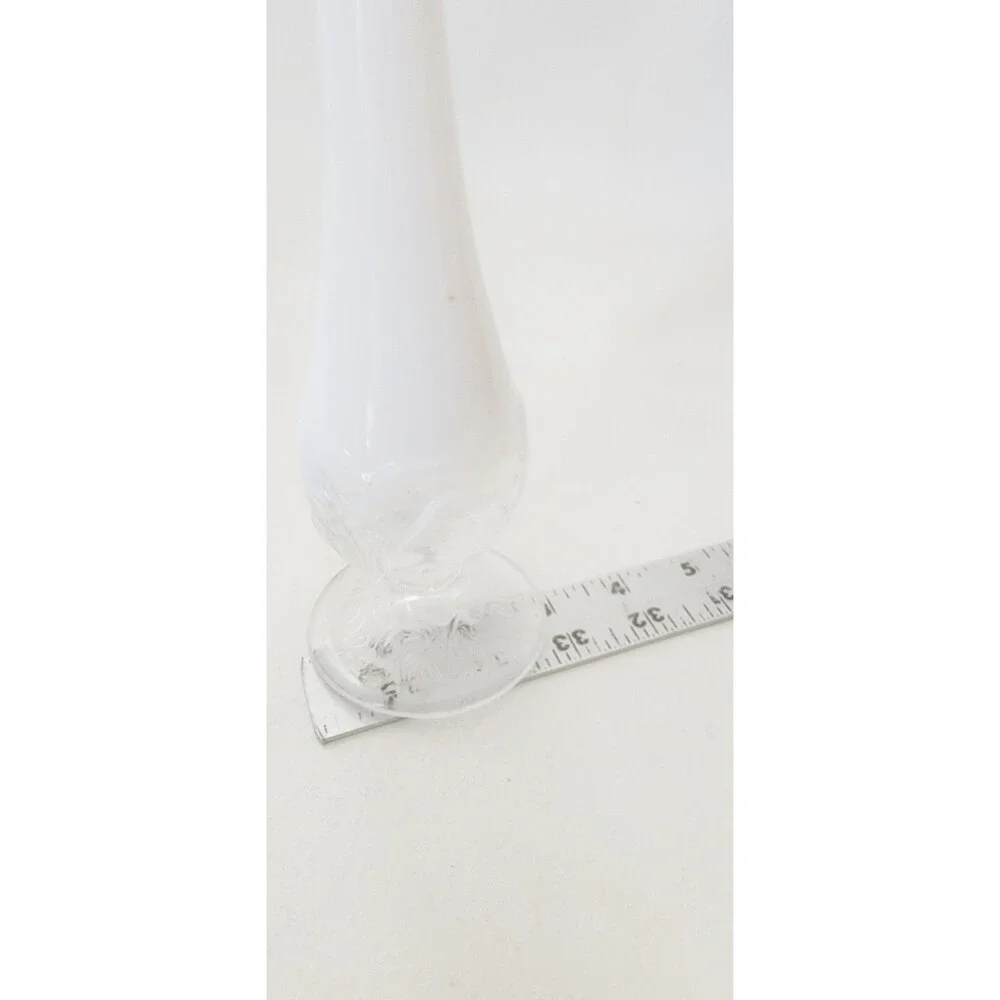 Fenton Vintage  White Opalescent  Lily Of The Valley Swung Vase 10